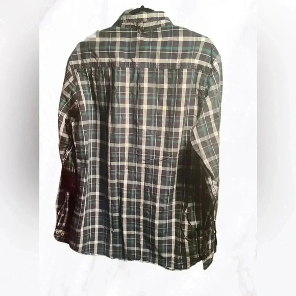 Lee Cooper ecru long sleeve button up green plaid shirt XXL - Picture 3 of 4